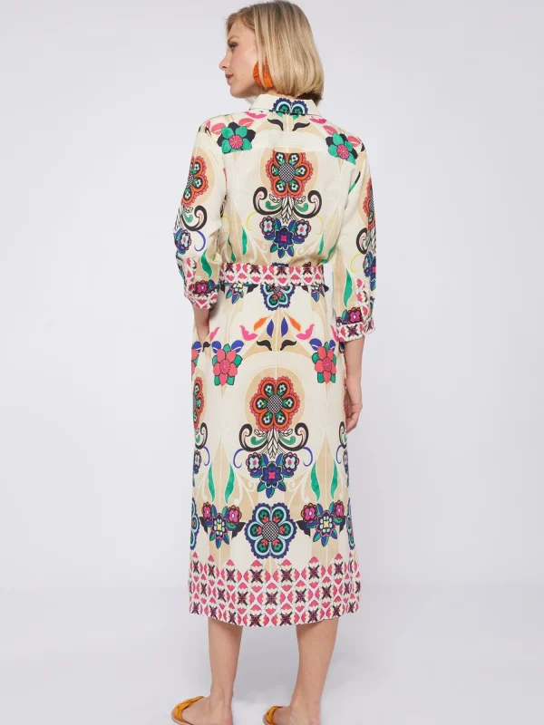 Mujer Vilagallo Vestido Camisero Floral Noveau Print