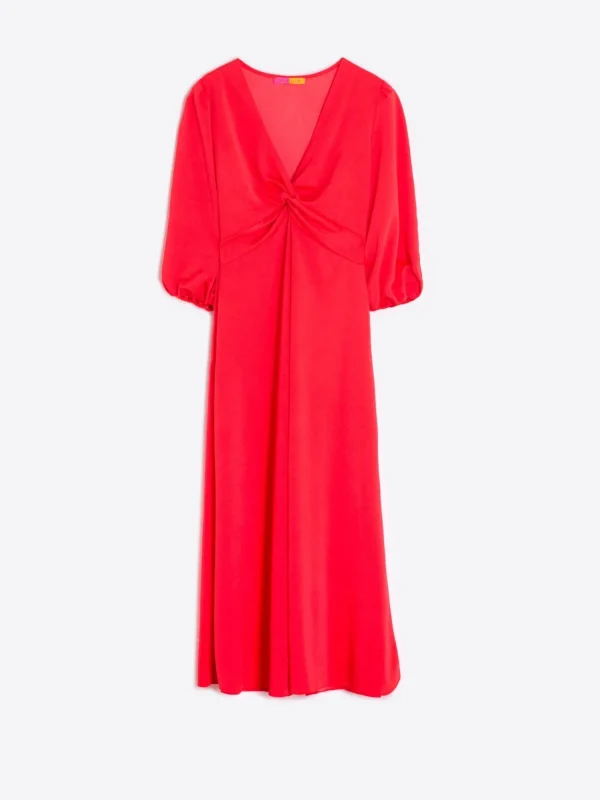 Mujer Vilagallo Vestido Carolina Coral Knit Satin