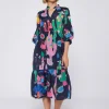 Mujer Vilagallo Vestido Catalina Cactus Navy Print