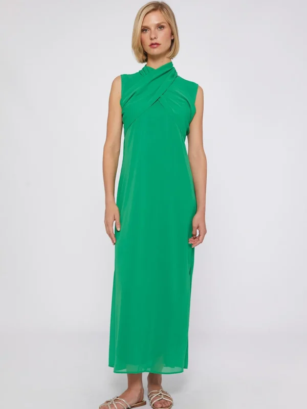 Mujer Vilagallo Vestido Chiffon Verde Lazada