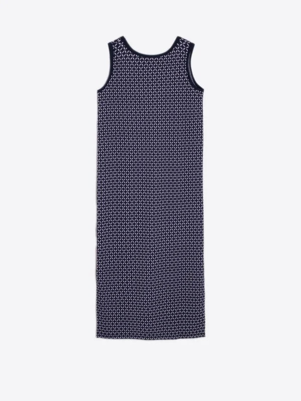 Mujer Vilagallo Vestido Cindy Navy Geo Knit