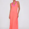 Mujer Vilagallo Vestido Daniela Orange Fluor Knit