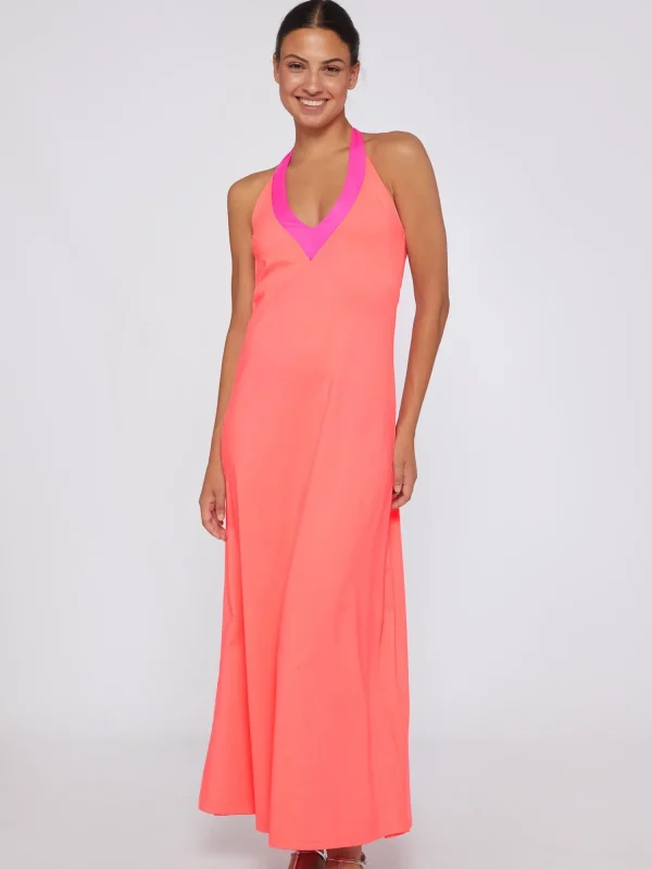 Mujer Vilagallo Vestido Daniela Orange Fluor Knit