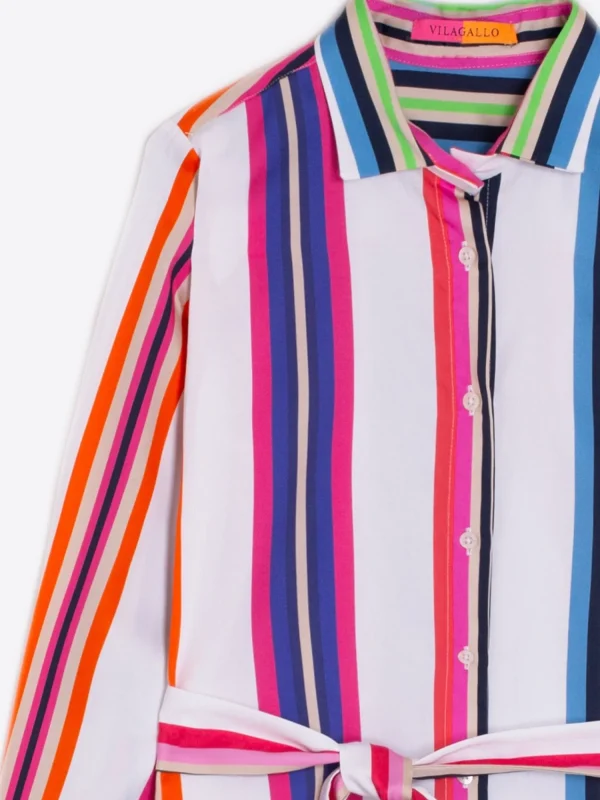 Mujer Vilagallo Vestido Dover Multicolor Cotton Stripe