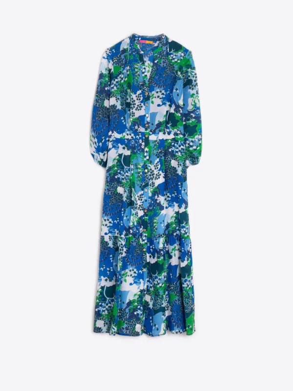 Mujer Vilagallo Vestido Estampado Blue Blossom