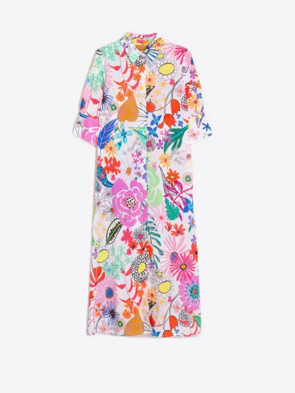 Mujer Vilagallo Vestido Izzy Maxi Watercolour Flower