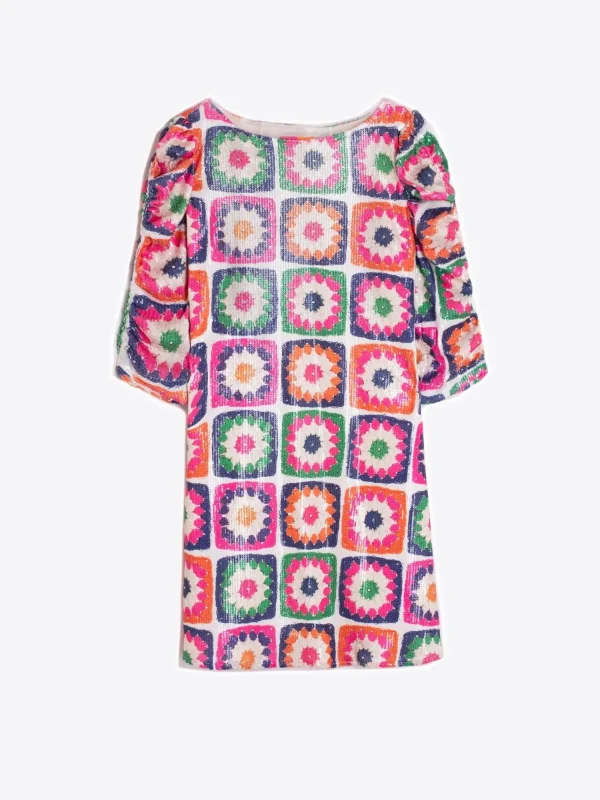 Mujer Vilagallo Vestido Lentejuelas Estampado Crochet