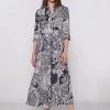 Mujer Vilagallo Vestido Lino Estampado Paisley