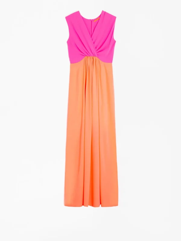 Mujer Vilagallo Vestido Lucia Orange Fluor Georgette