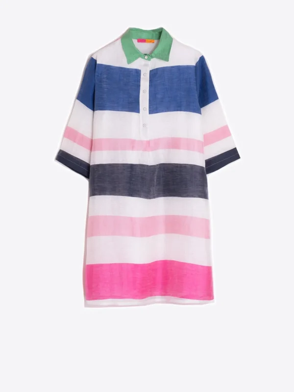 Mujer Vilagallo Vestido Maxi Rayas Lino