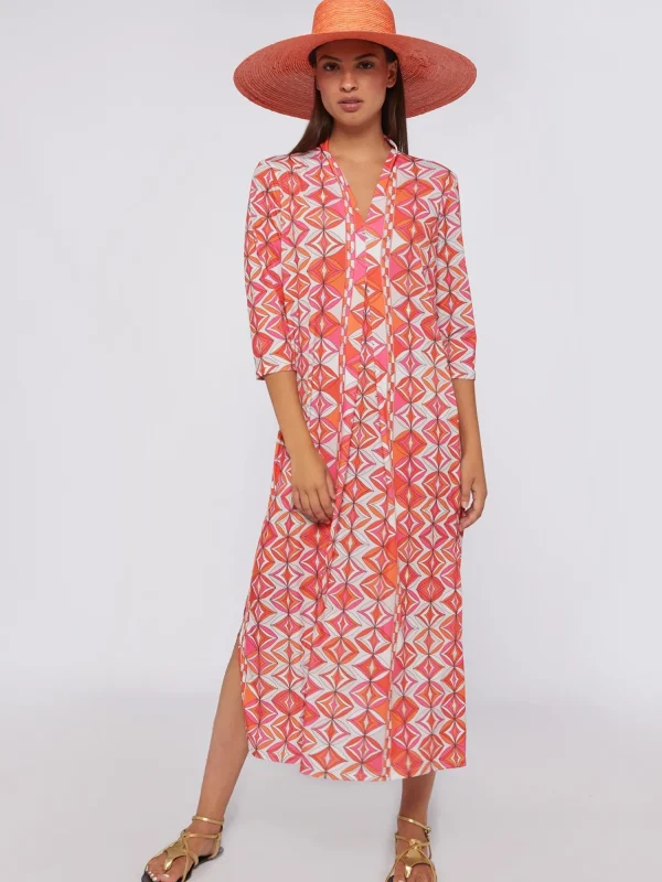 Mujer Vilagallo Vestido Noam Pink Geometric Knit Print