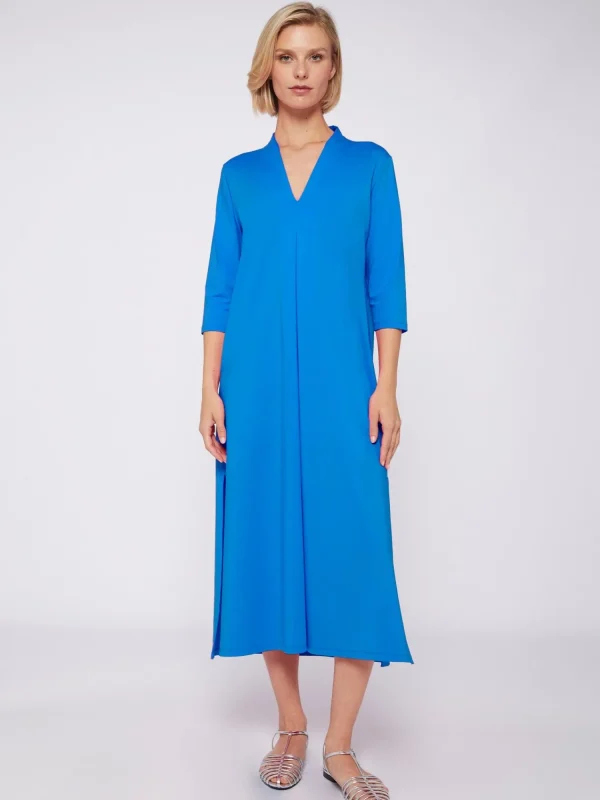 Mujer Vilagallo Vestido Punto Azul Santinado