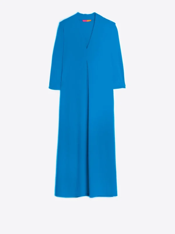 Mujer Vilagallo Vestido Punto Azul Santinado
