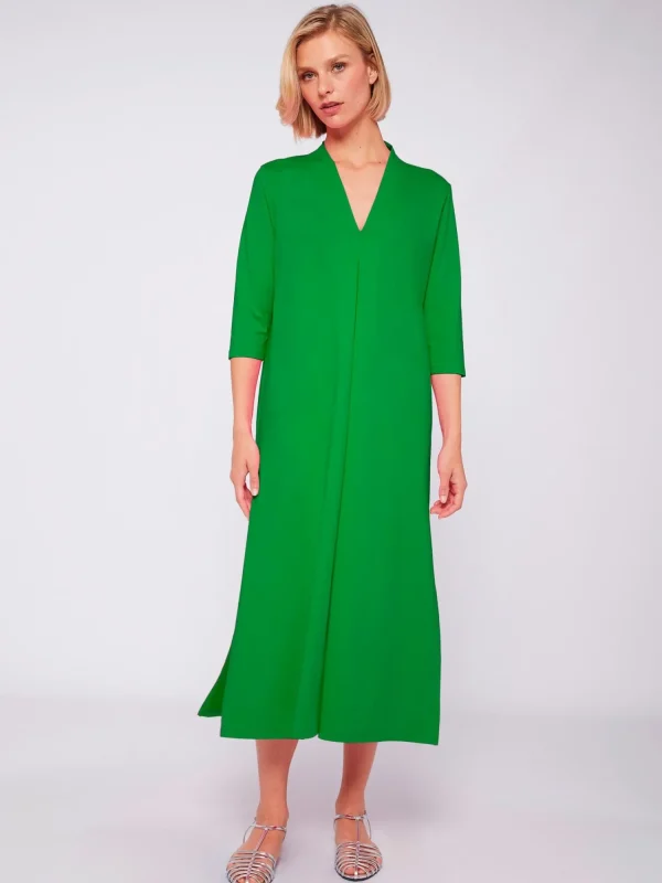 Mujer Vilagallo Vestido Punto Elastico Verde