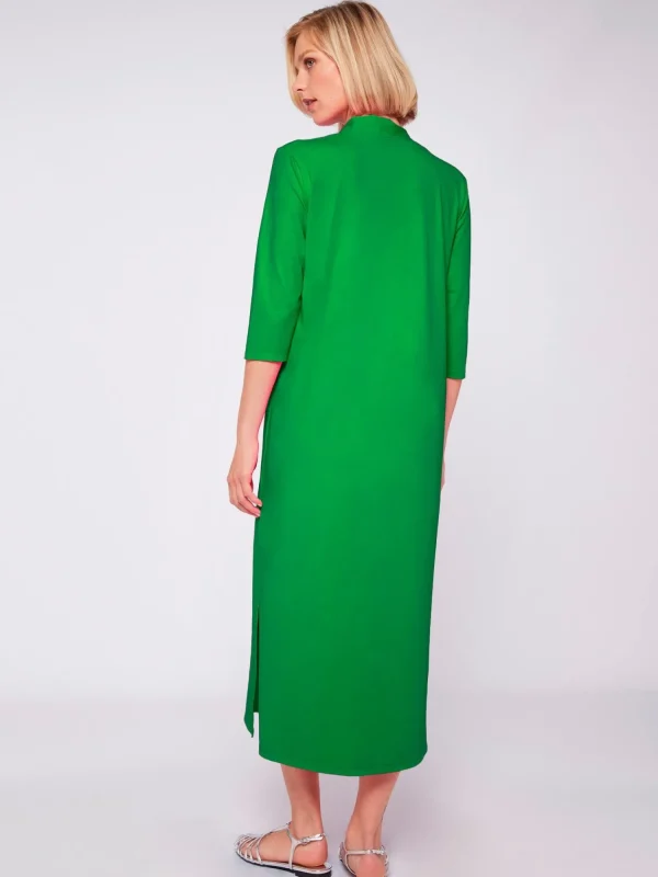 Mujer Vilagallo Vestido Punto Elastico Verde