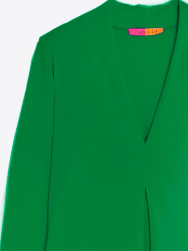 Mujer Vilagallo Vestido Punto Elastico Verde