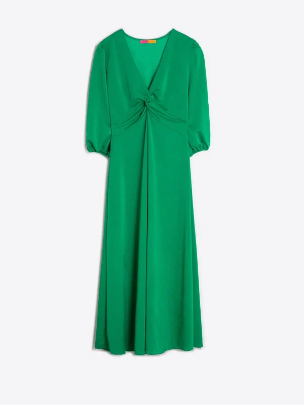 Mujer Vilagallo Vestido Punto Verde Santinado