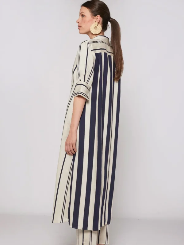Mujer Vilagallo Vestido Rayas Contraste Midi