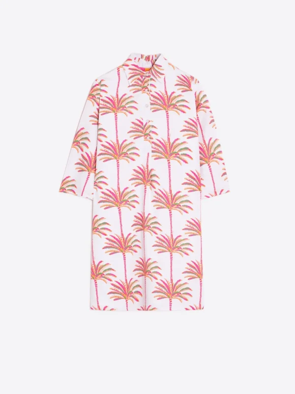 Mujer Vilagallo Vestido Tyanna Pink Palm Tree Print