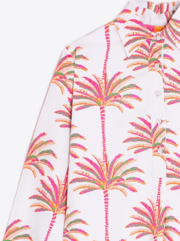 Mujer Vilagallo Vestido Tyanna Pink Palm Tree Print