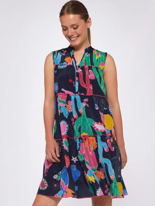 Mujer Vilagallo Vestidovolentes Estampado Cactus